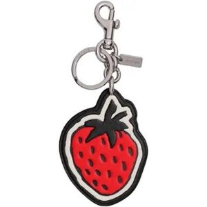 COACH LEATHER STRAWBERRY BAG CHARM NWT